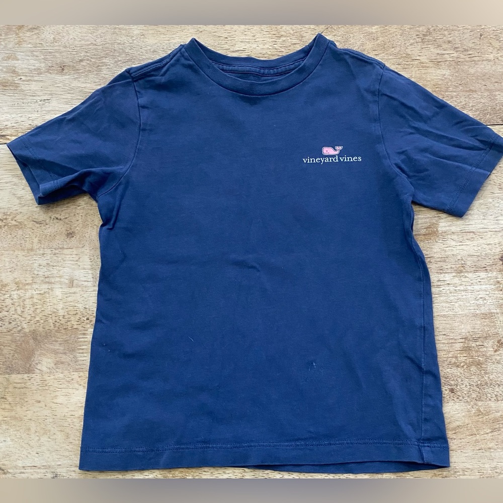 Vineyard Vines Kid’s Size 5 100% Cotton Navy Short Sleeve Graphic Tee - Picture 3 of 12